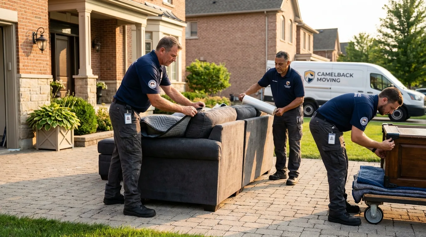 Large estate moving crew wrapping furniture in Mount Sterling, KY