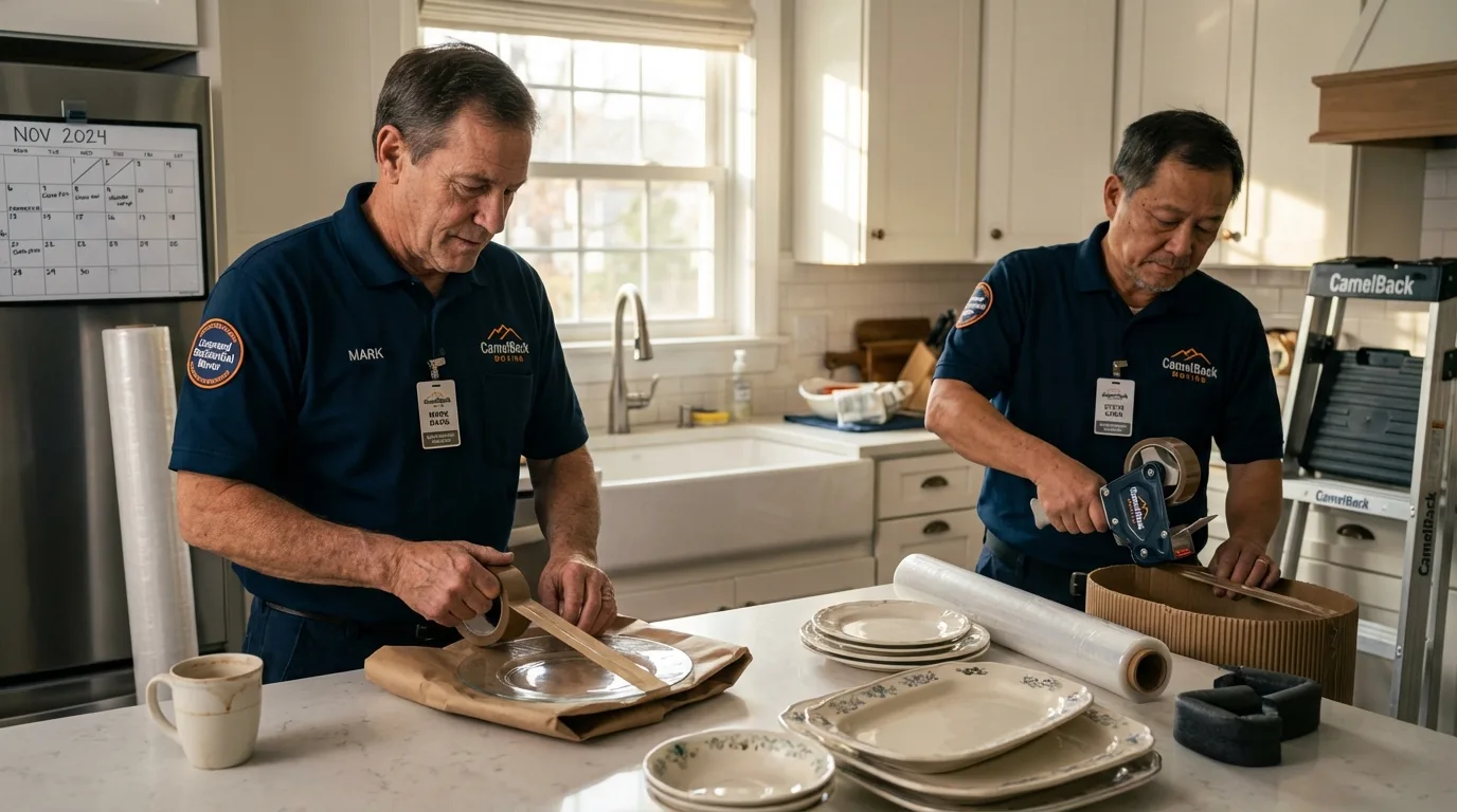 Professional crew packing kitchen dishware in Mount Sterling, KY